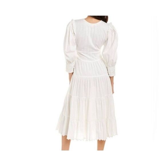 LoveShackFancy Stephen white  Midi Dress sz 10 - Picture 2 of 6